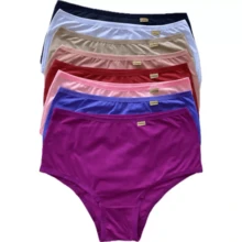 Kit With 5 Ladies' Plus Size Microfiber Comfortable Tanga Panties - 彩色 - 查看 4