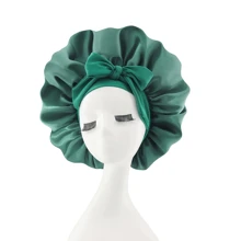 1 Pc Luxury Satin Sleep Cap With Adjustable Bow Tie - Lightweight Hair Care Cap For Curly/Braided/Natural Hair, Available In Multiple Colors, Essential For Nighttime Hair Care, Soft And Close Fit For Hair, Premium Bathroom Accessories, Barber Salon Hair Products And Accessories, Beauty Travel Essentials