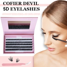 100Pcs Self-Adhesive FLUFFY Lashes, No Glue Needed DIY, Curled & Natural Extended Appearance, Shiny Eyes, Soft & Comfortable Fuller Dramatic Eyelash Shape. Lightweight & Reusable, Perfect Makeup, Great Gift For Friend, Girlfriend, Family, Holiday Gift - lông mi mềm mại - Xem 4