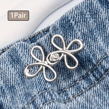 1/2/4 Pares de Accesorios para Pantalones: Abrochador de Hebilla de Mariposa, Botones Desmontables para Ajustar la Cintura, Sin Necesidad de Coser, Pinzas para Cintura