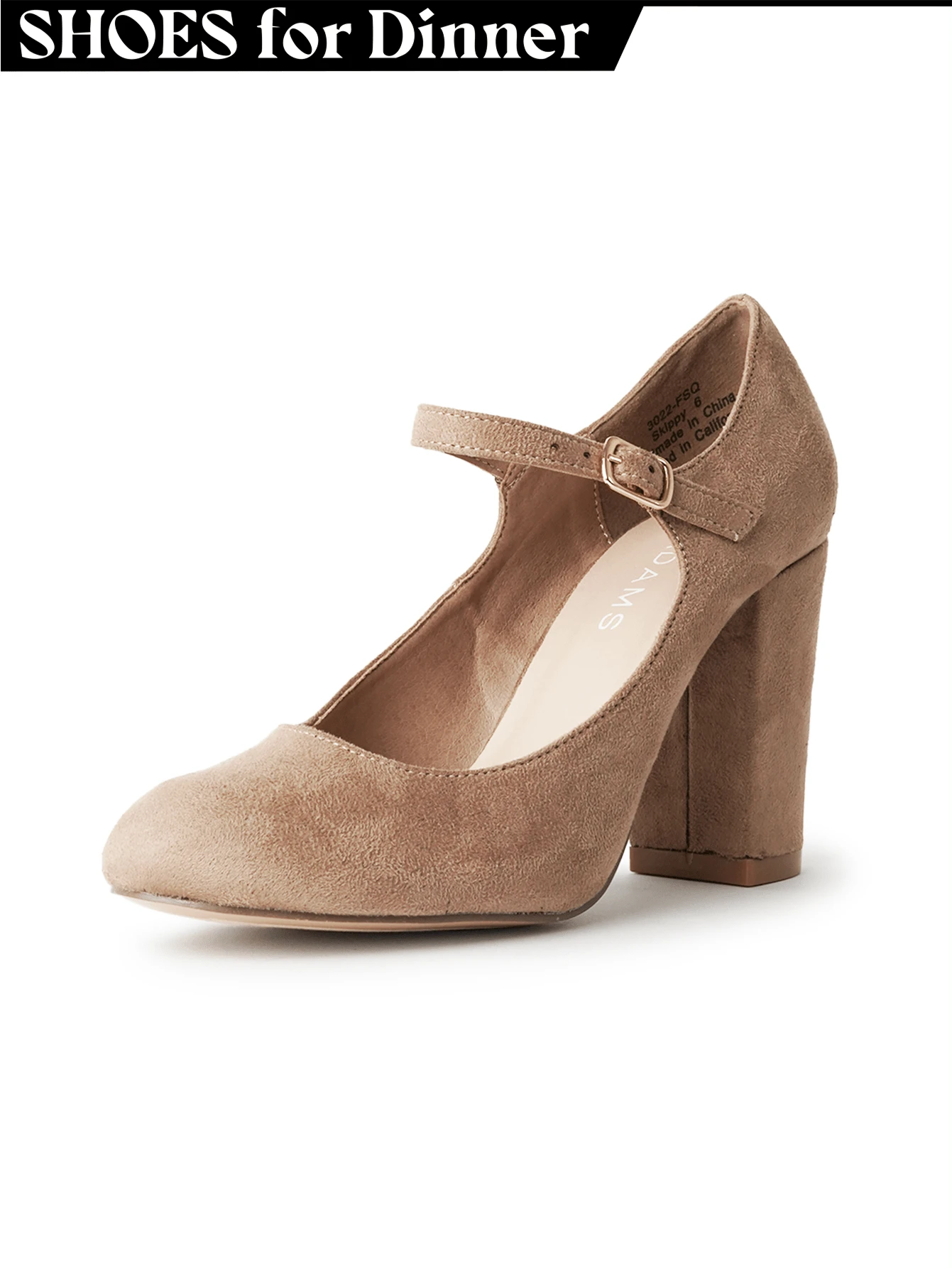Women's White Wine Rose Gold Black Taupe Beige Grey Lipstick Natural Snake Mary Jane Pumps – Round Toe Ankle Strap Vintage Dress Heels [Size Up Half Size] - 灰褐色 - 查看 1