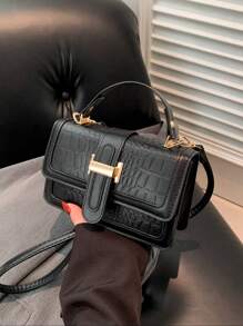 Bolso bandolera pequeño para mujer, nueva llegada, bolso de mano de moda retro con textura de piedra, bolso cuadrado mini para primavera/verano para damas