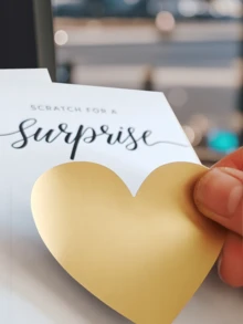 1pc Personalized DIY Scratch-Off Reveal Postcard, Suitable For Adults And Children, Customizable Blank Reveal Ticket, Cute Interactive Keepsake, Perfect For Weddings, Birthdays, Anniversaries - Multicolor - View 4