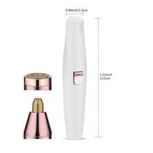 1 pieza Recortador de cejas eléctrico 2 en 1 para mujer, mini removedor de vello facial portátil con luz LED