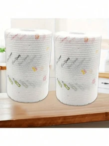 1 Roll (200 Sheets) / 1 Roll (100 Sheets) / 1 Roll (50 Sheets) Super Soft Microfiber Non-Woven Kitchen Paper Towels, Suitable For Kitchen, Bathroom, Outdoor - Great For Christmas Party Cleaning And As Gifts, Bathroom Essential | Decorative Towels