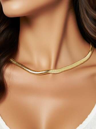 Charm-In 1 pieza Collar de cadena con hueso de serpiente de estilo punk para mujeres, joyería punk apilable, apropiado para usar en festivales de música, regalo de joyería de moda para amigos