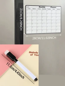  1pc Dry Erase Magnetic Refrigerator Calendar, Black Border Magnetic Monthly CalendarGoal Tracker, Family Organizer, Kitchen Whiteboard, Meal Planner, Chore Chart, Appointment Tracker, To-Do List, Reusable Fridge Calendar, Strong Magnet, Write And Wipe, Home Organization, Office Supplies, Perfect For Busy Families, Weekly Planner, Vision Board,(28*21)Back To School,Dorm Essentials,Christmas,Halloween