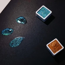 1 Set mit 12 Farben Laser-Festpigment - Magisches Goldpulver zum Malen, Kalligraphie, Aquarellmalerei, Blumen - zum Erwachsenenmalen & Kunstgebrauch, Schulmaterial, Schulanfang