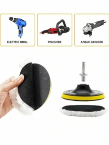 5pcs 4/5/6 Inch Car Detailing Self-Adhesive Polishing Pads, Polishing Set Polishing Pad, Wool Buffing Pad For Car Body Detailing, Polishing, Washing,Car Accessories - White - View 2