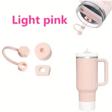 硅胶防溢塞套装适用于 2.0 30 盎司和 40 盎司杯子，带吸管盖（激情粉红黑色和白色）配件吸管﻿ - 彩色 - 查看 11