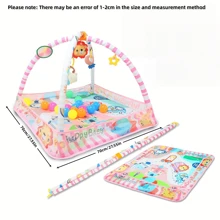 1pc Baby Playpen With Hanging Toys - Infant Activity Play Mat For Exercise And Development - Multifunctional Playyard For Tummy Time, Crawling And Sitting - Backpack Design For Easy Storage - Lightweight And Portable - Includes 8pcs Ocean Balls - Ideal Holiday Gift