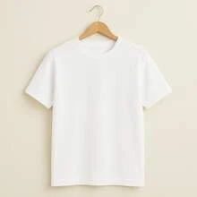 KIT 5 Basic Plain T-Shirts 100% Cotton 30.1 Unisex - White + White + White + White + Brown - View 3