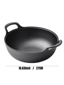Pre-Seasoned Cast Iron Skillet With Dual Handles - Non-Stick, Cookware For Outdoor Grilling & Camping, Mini, Versatile Thickened Yuanbao Pot Frying Pan Stew Pot Cooker Induction Cooking Universal Cooker Uncoated Non-Stick Surface Cast Iron Pot(20cm) ﻿