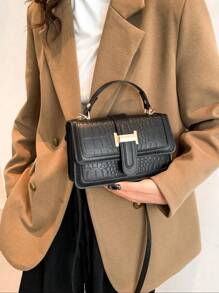 Bolso bandolera pequeño para mujer, nueva llegada, bolso de mano de moda retro con textura de piedra, bolso cuadrado mini para primavera/verano para damas