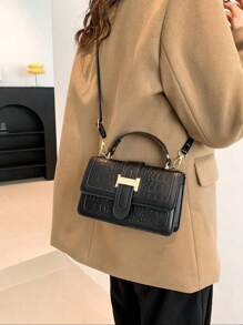 Bolso bandolera pequeño para mujer, nueva llegada, bolso de mano de moda retro con textura de piedra, bolso cuadrado mini para primavera/verano para damas