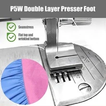 工业缝纫机压脚 P5 P50 P50W 褶皱压脚，适用于厚面料缝纫机配件 - 彩色 - 查看 3