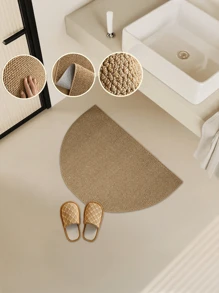 1 Stück halbkreisförmiger kleiner Teppich mit Ananas Muster in Braun, kreatives Ins-Stil Design für Wohnzimmer & Schlafzimmer, geeignet für Bettseite, Badezimmer, Küche, Eingang, nordisches Design, vielseitig einsetzbarer kleiner Teppich
