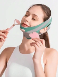 2 piezas Kit de herramientas de masaje y raspado facial: 1 pieza Rodillo de masaje de doble cabezal, 1 pieza Tabla Gua Sha con forma de corazón, masaje facial para eliminar la hinchazón, calmar y levantar la piel para un brillo radiante, productos de belleza, cuidado de la piel, spa, autocuidado, herramientas de cuidado de la piel, cuidado facial, suministros de esteticista, masaje, herramienta de masaje facial, rodillo facial