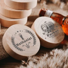 3pcs Custom Round Wooden Bottle Opener, Personalized Engraved Text Bar Bottle Opener, Suitable For Wedding Gifts, Anniversary Gifts, Special Occasions, Father's Day Gifts, Best Man Gifts, Bottle Opener That Can Be Engraved With Personal Name Or Special Date, Personalized Gift