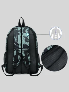 Camo Print Kids Boys Girls Backpack Set, School Campus Laptop Rucksack, Student Book Bag, Large Capacity Casual Business 15.6-Inch Computer Bag, Travel Backpack - Multicolor - View 3