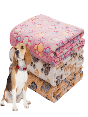 1pc Paw Print Pet Blanket, Thin Coral Fleece Rug For Small/Medium Dogs & Cats, Suitable For Sofa, All Season Use