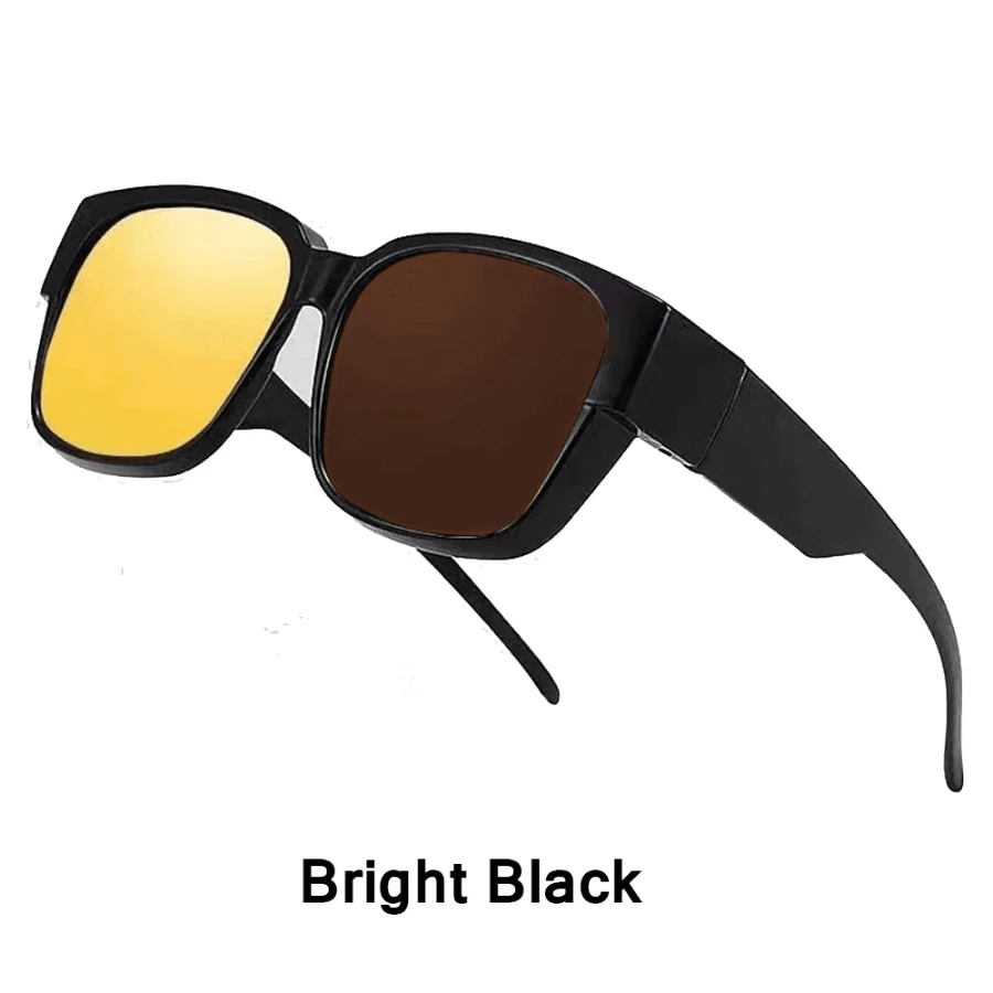 KLASSNUM Driving Fit Over  Color Changing Yellow Brown Lenses Women Men Transfer Glasses Anti Glare Sun Glasses 2025