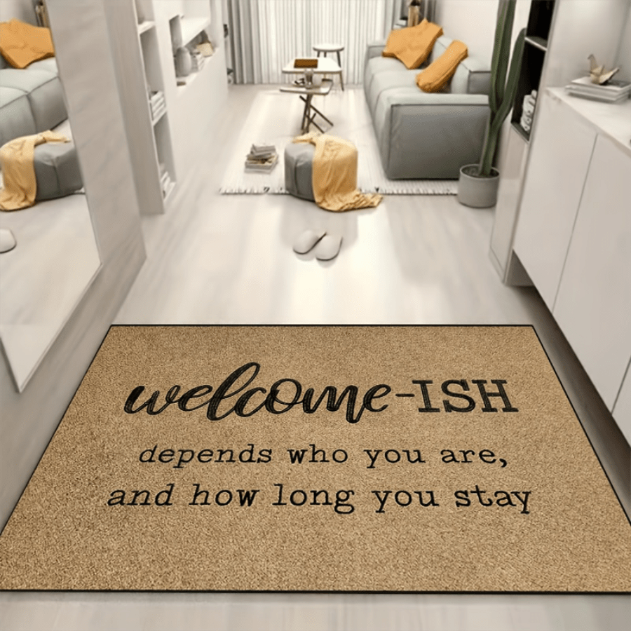 1pc Durable Non-Slip Welcome Mat - Stain Resistant, Machine Washable, 100% Polyester, Suitable For Indoor & Outdoor Use - Especially Fit For Home, Kitchen And Holiday Occasions