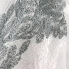 1pc Nordic Style Small Tree Embroidered Sheer Curtain, Rod Pocket Design, Fresh & Sweet