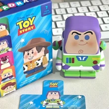 皮克斯动力方块主题系列盲盒巴斯光年胡迪外星人翠丝娃娃可动人偶桌面摆件装饰玩具礼品（随机发货，1个）