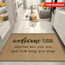 1 st slitstark halkfri välkomstmatta - fläckbeständig, maskintvättbar, 100 % polyester, lämplig för inomhus- och utomhusbruk - särskilt lämplig för hem, kök och högtider - Multifärgad - Visa 6