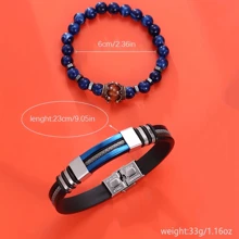 3 Teiliges Set Herren Lässig Sport Stil Quarz Uhr + Armband