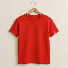 KIT 5 Basic Plain T-Shirts 100% Cotton 30.1 Unisex - 白色+白色+白色+紅色+紅色 - 查看 2