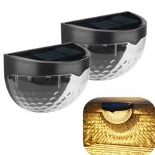 2/4/6 Packs Solar Fence Lights, Solar Deck Lights, Solar Wall Lights, Solar Wall Mount Outdoor Waterproof Fence Lamp, White LED Lamp, Lighting For Garden, Home, Patio, Yard, Garage, Camping, Step Stair Gift For Birthday, Halloween, Christmas Party Decoration (Black - Warm Light)