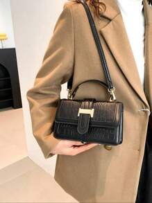 Bolso bandolera pequeño para mujer, nueva llegada, bolso de mano de moda retro con textura de piedra, bolso cuadrado mini para primavera/verano para damas