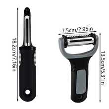 厨房用土豆苹果蔬菜削皮器（1/2件装），I型和Y型削皮器，适用于水果蔬菜、土豆、胡萝卜、黄瓜，三合一旋转刀片设计，带切丝功能