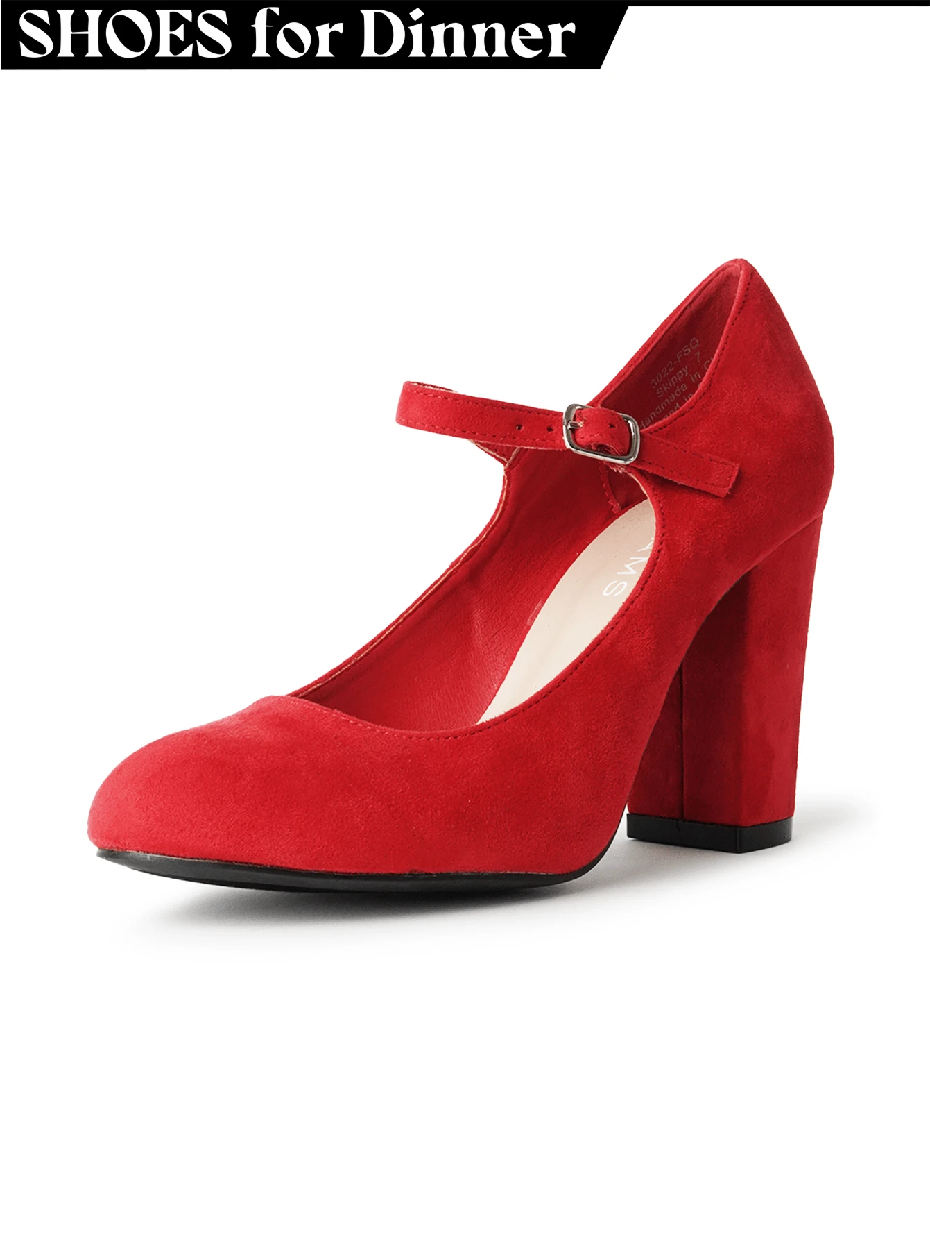 Women's White Wine Rose Gold Black Taupe Beige Grey Lipstick Natural Snake Mary Jane Pumps – Round Toe Ankle Strap Vintage Dress Heels [Size Up Half Size] - Son môi da lộn thuần chay - Xem 1