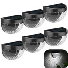2/4/6 Packs Solar Fence Lights, Solar Deck Lights, Solar Wall Lights, Solar Wall Mount Outdoor Waterproof Fence Lamp, White LED Lamp, Lighting For Garden, Home, Patio, Yard, Garage, Camping, Step Stair Gift For Birthday, Halloween, Christmas Party Decoration(Black-White Light) Fall Decor House Decor Outdoor Decor