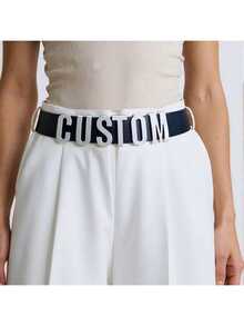 1 Set Customized Black Punk Leather Letters Belt Collar Hand Cuff Bangles Personalized Name Necklace Buckle Body Jewelry Cosplay Accessories