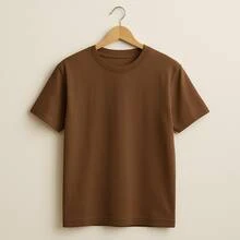 KIT 5 Basic Plain T-Shirts 100% Cotton 30.1 Unisex - Beige + Beige + Coklat + Coklat + Coklat - View 2