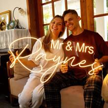 Custom Neon Sign For Wedding Decor, Personalized LED Name Sign For Bride And Groom, Romantic Light Up Backdrop, Customizable Neon Signs For Engagement, Reception, Bridal Shower, Wedding Gift, USB Powered