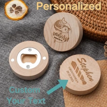 3pcs Custom Round Wooden Bottle Opener, Personalized Engraved Text Bar Bottle Opener, Suitable For Wedding Gifts, Anniversary Gifts, Special Occasions, Father's Day Gifts, Best Man Gifts, Bottle Opener That Can Be Engraved With Personal Name Or Special Date, Personalized Gift