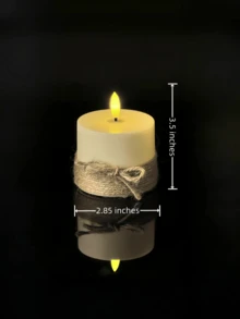 3 件套无焰蜡烛（带定时器）、LED 蜡烛、带黄麻绳的柱状蜡烛、逼真的蜡烛灯（带 3D 火焰效果），适用于婚礼、万圣节、花园装饰、派对、家居装饰、餐桌装饰