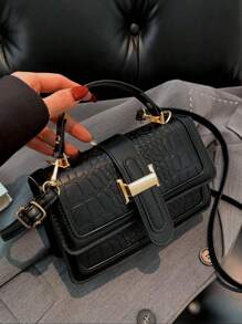 Bolso bandolera pequeño para mujer, nueva llegada, bolso de mano de moda retro con textura de piedra, bolso cuadrado mini para primavera/verano para damas