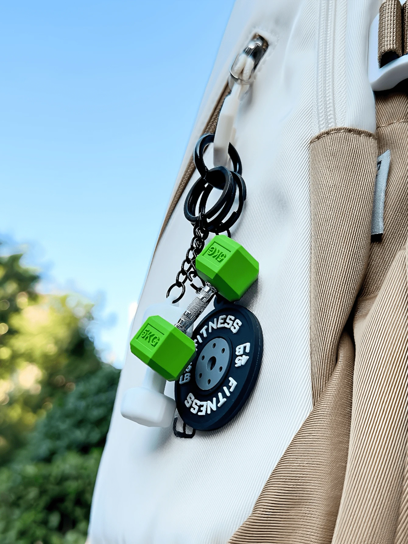 1 Stück Mini-Kurzhantel-Schlüsselanhänger, Silikon Fitness-Schlüsselring, geeignet als Partybegünstigung, Weihnachtsgeschenk, Auto-Schlüssel und Rucksack-Zubehör