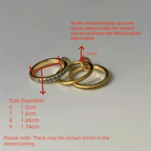 VKHK 1pc Luxury 18K Gold Plated Stainless Steel Blue Zirconia Decor Multi-Layer Round Linked Ring, Suitable For Women, Men, Couples For Daily Wear And Wedding, Gift - Multicolor - View 8