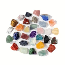 100g/Pack Natural Crystal Raw Stones, Amethyst, Rose Quartz, Citrine, Green Fluorite, Fragrance Diffuser Decor Stones, Aquarium Landscaping Stones - Multicolor - View 4