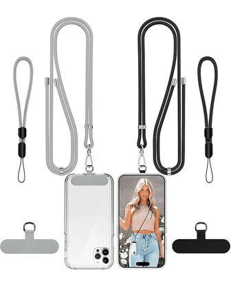 3pcs Phone Strap, Phone Lanyard Crossbody 1 Pack Adjustable Anti-Theft Phone Strap Crossbody And 1 Pack Wrist Strap For Neck Strap Phone Lanyard Compatible With Most Mobile Phone -1 Patches