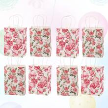 4 pezzi/10 pezzi/16 pezzi Sacchetto regalo a fiori, Borsa a fiori, Sacchetto di carta Kraft, adatto per matrimoni, feste di nozze, compleanni, shopping aziendale, piccoli regali per feste, stagione di laurea - Sacchetti regalo di carta colorata, adatti per festival, Ringraziamento, riunioni di classe, feste e altre occasioni.