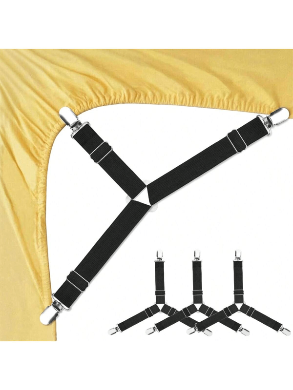 2/4pcs Bed Sheet Fastener Adjustable Triangle Elastic Clip, Suitable For Bedsheet, Mattress Cover, Sofa Cushion