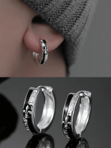 2 件男士时尚骑士耳环，酷炫潮人风格耳钉，独特设计，适合夏季、返校季的高端礼物